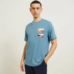 Cheap T-shirt aangebrachte landschap-print T-shirt