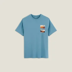 Cheap T-shirt aangebrachte landschap-print T-shirt