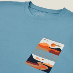 Cheap T-shirt aangebrachte landschap-print T-shirt