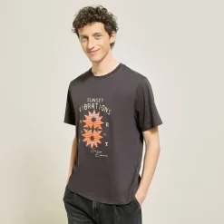 New T-shirt aangebrachte print vooraan T-shirt