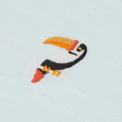 Fashion T-shirt in gevlamde stof met borduursel op de bors T-shirt