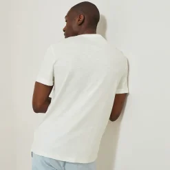 New T-shirt in gevlamde stof met borduursel op de bors T-shirt