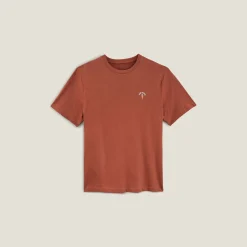 Best Sale T-shirt in gevlamde stof met borduursel op de bors T-shirt