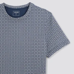 Hot T-shirt in katoen en linnen met print T-shirt