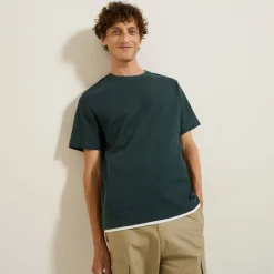 Outlet T-shirt in reliëfstof T-shirt