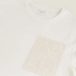 Best Sale T-shirt in reliëfstof met macramédetailsn T-shirt