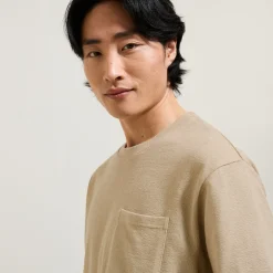 New T-shirt in textuurstof met ronde hals T-shirt