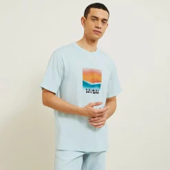 Online T-shirt landschap-print T-shirt