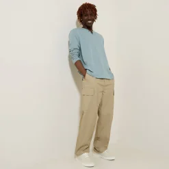 Online T-shirt met knooplijst en lange mouwen T-shirt