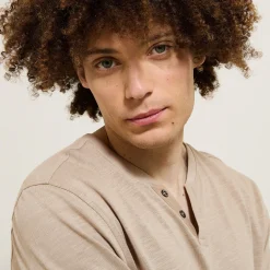 Outlet T-shirt met knooplijst en lange mouwen T-shirt