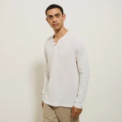 Flash Sale T-shirt met knooplijst en lange mouwen T-shirt