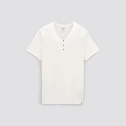 Hot T-shirt met knooplijst in gevlamde stof T-shirt