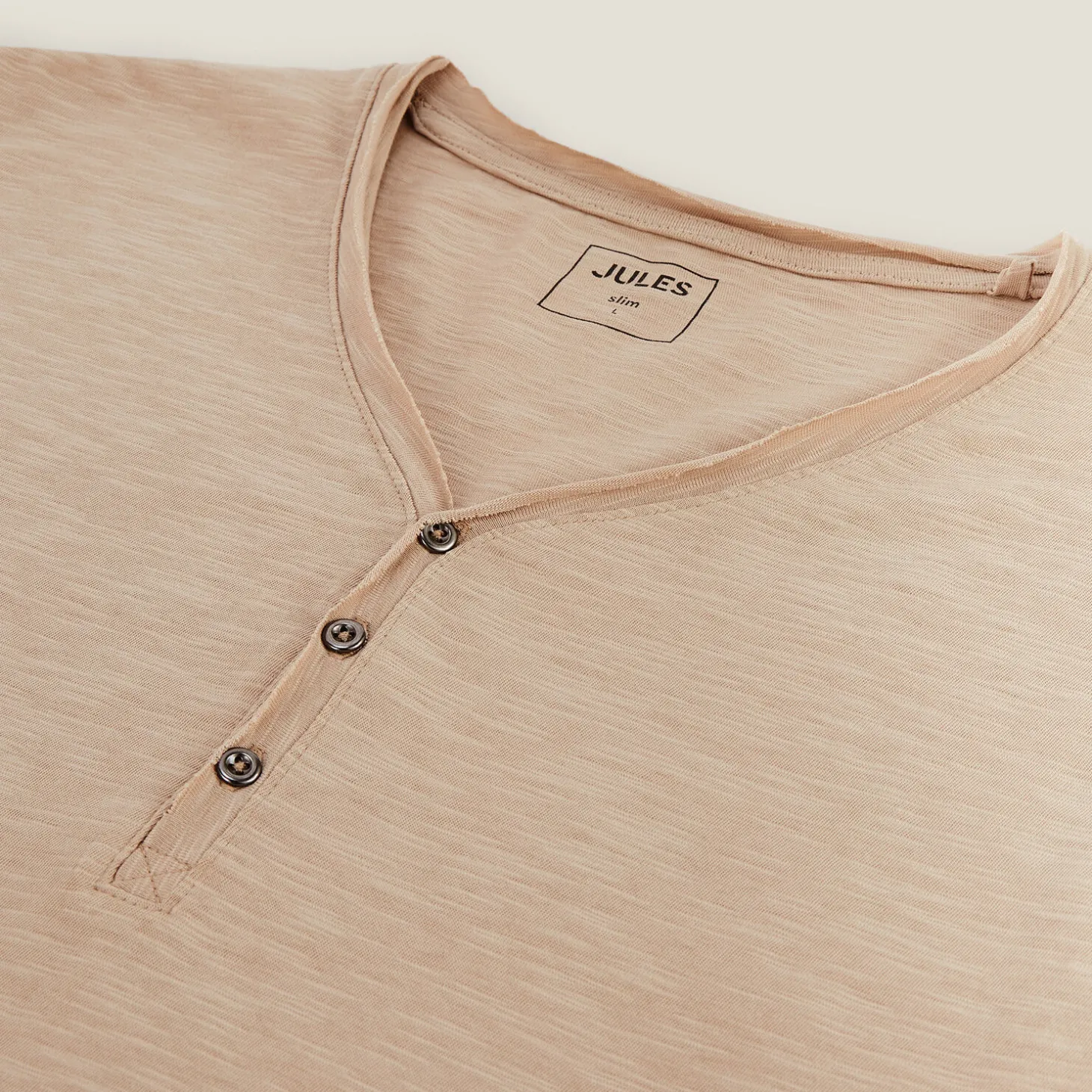 Cheap T-shirt met knooplijst in gevlamde stof T-shirt