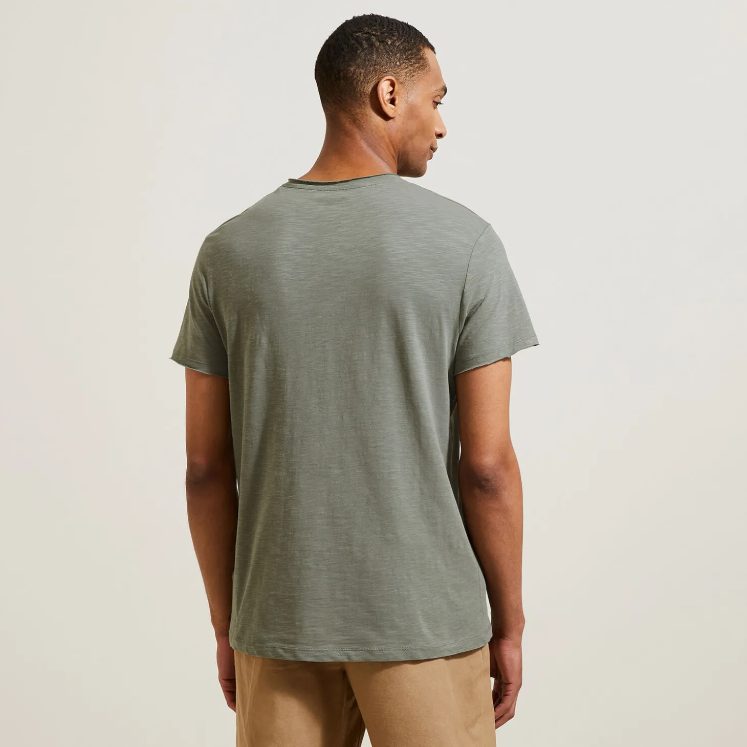 Cheap T-shirt met knooplijst in gevlamde stof T-shirt