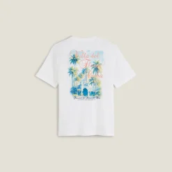 Discount T-shirt met landschap-print op voor-en achterkant T-shirt
