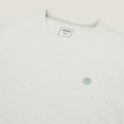 Best Sale T-shirt met microstrepen en borduursel op de borst T-shirt