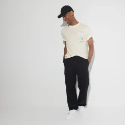 Discount T-shirt met ronde hals en willekeurige print T-shirt