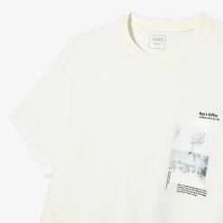 Discount T-shirt met ronde hals en willekeurige print T-shirt