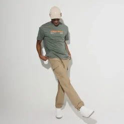 Hot T-shirt met ronde hals en willekeurige print T-shirt