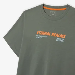 Hot T-shirt met ronde hals en willekeurige print T-shirt