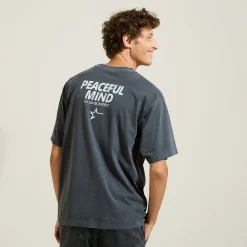 Outlet T-shirt met ronde hals en print T-shirt