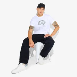 Online T-shirt met ronde hals en willekeurige print T-shirt