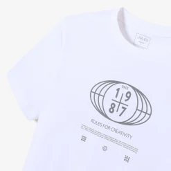 Online T-shirt met ronde hals en willekeurige print T-shirt