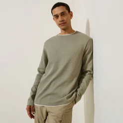 Store T-shirt met ronde hals in fantasiestof T-shirt