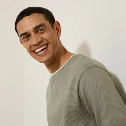 Store T-shirt met ronde hals in fantasiestof T-shirt