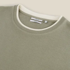 Store T-shirt met ronde hals in fantasiestof T-shirt