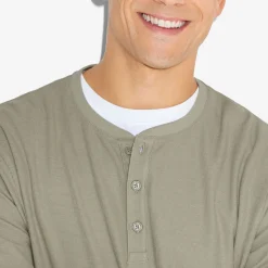 Sale T-shirt met Tunesische kraag in wafelstof T-shirt