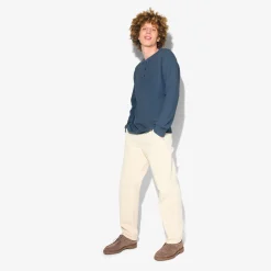 Hot T-shirt met Tunesische kraag in wafelstof T-shirt