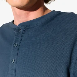 Hot T-shirt met Tunesische kraag in wafelstof T-shirt