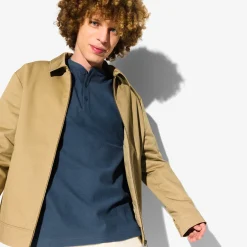 Hot T-shirt met Tunesische kraag in wafelstof T-shirt