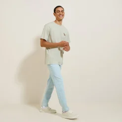 Store T-shirt van gemêleerd katoenen met ronde hals, ka T-shirt