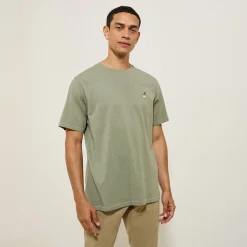 Flash Sale T-shirt van gemêleerd katoenen met ronde hals, ka T-shirt