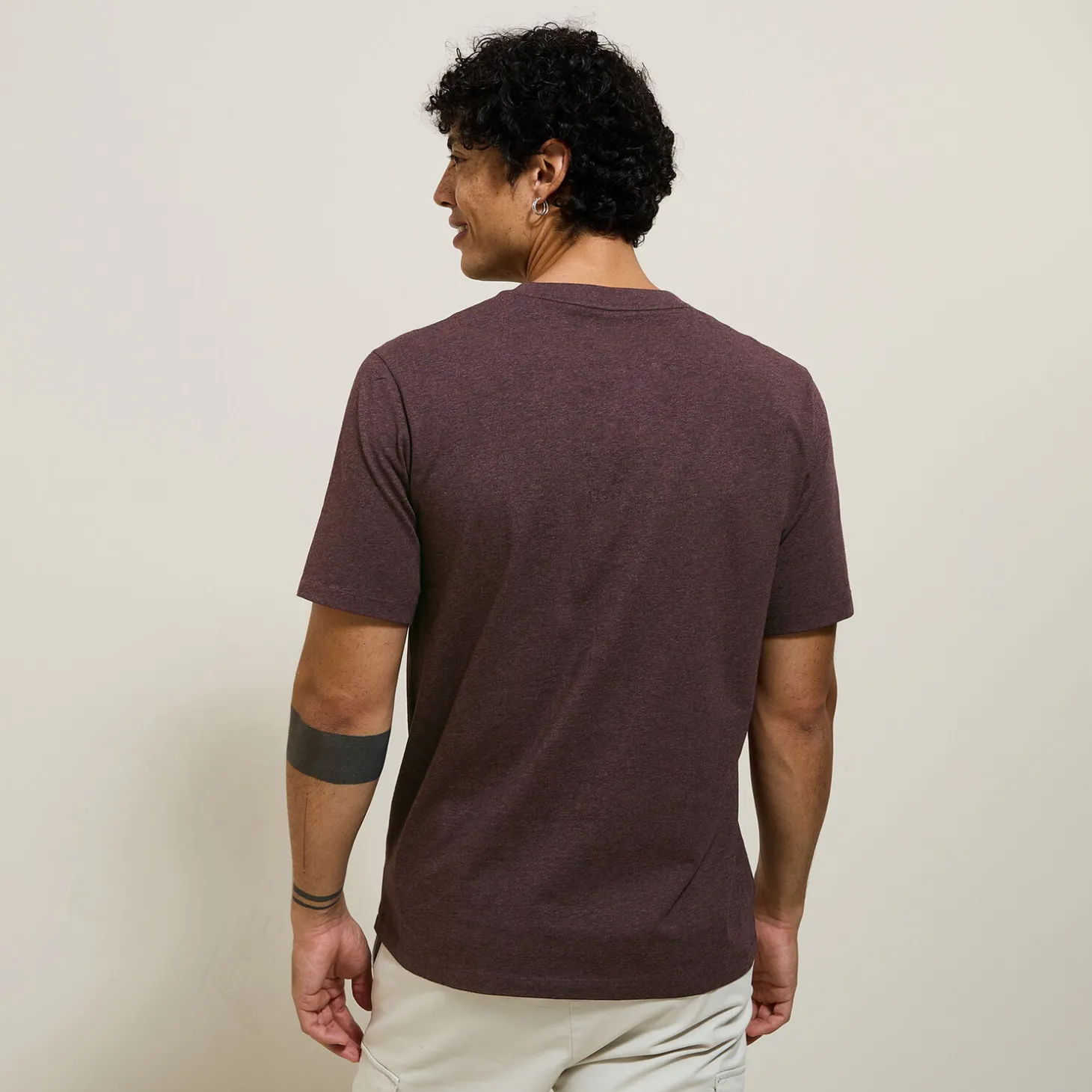 Cheap T-shirt van gemêleerd katoenen met ronde hals, ka T-shirt