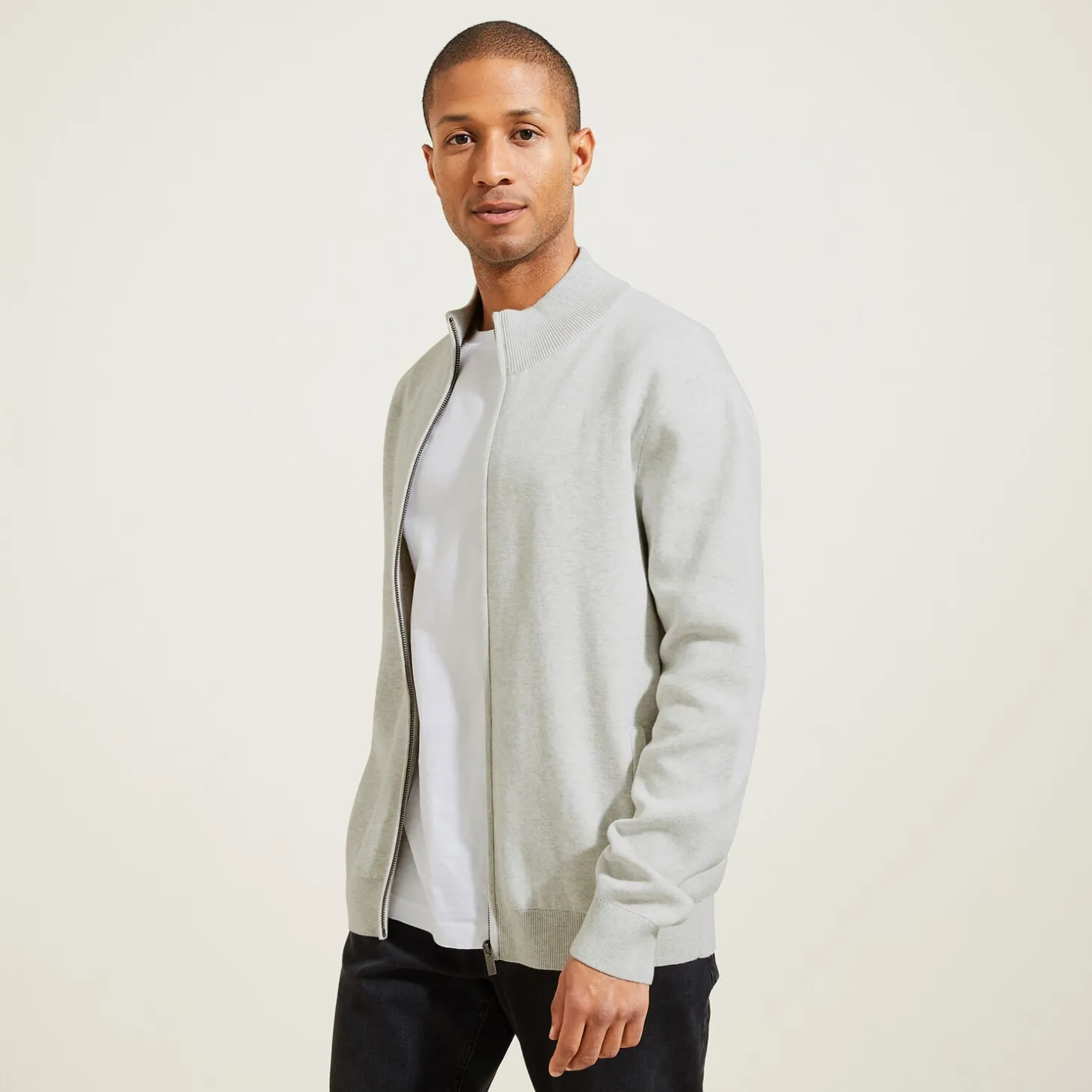 Fashion Vest met ristsluiting en opstaande kraag Heren Gebreide Vesten Heren|Trui