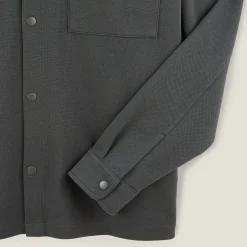 Online Wollen overhemdjas met hemdskraag Overshirt|Overhemd