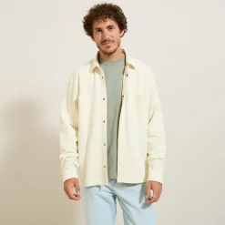 Flash Sale Wollen overhemdjas met hemdskraag Overshirt|Overhemd