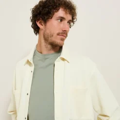 Flash Sale Wollen overhemdjas met hemdskraag Overshirt|Overhemd